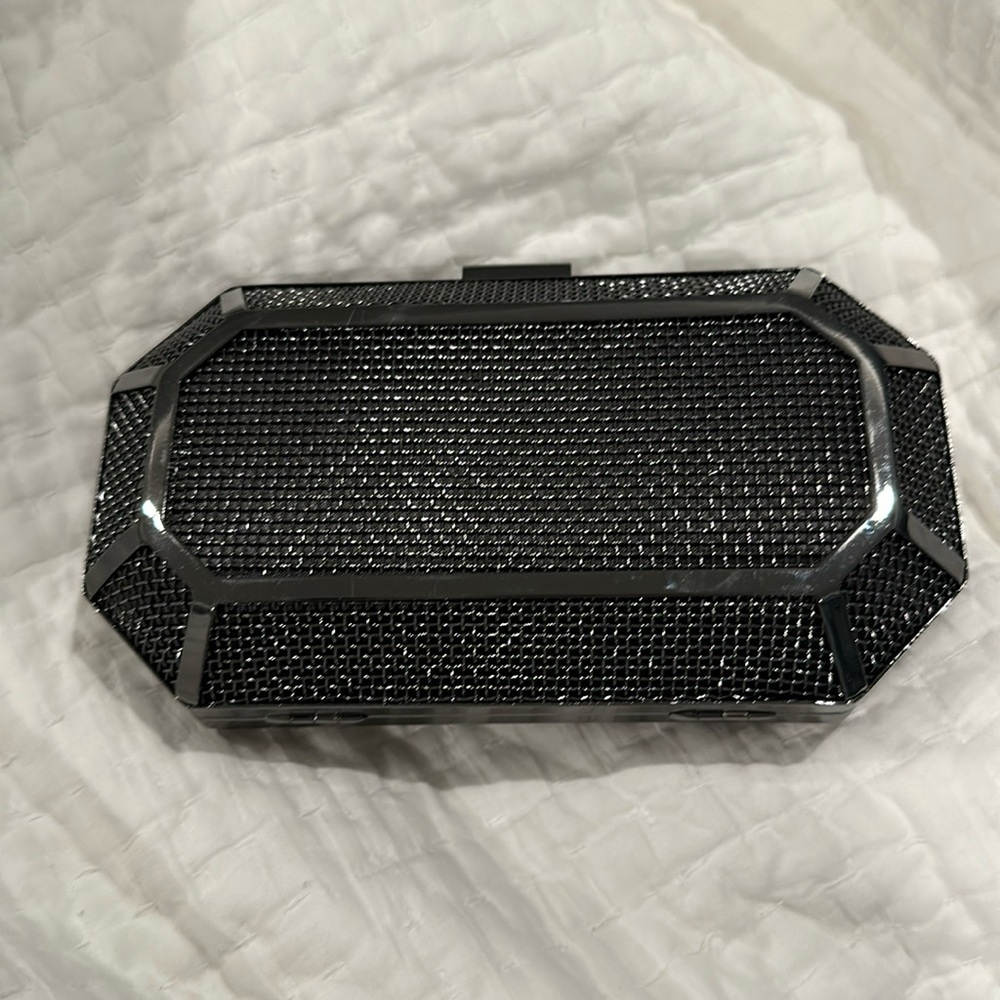 BCBG Grey Gunmetal Clutch